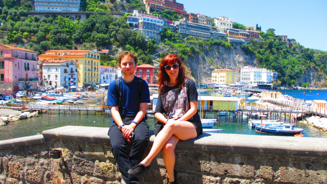 Freya and I near a little harbour just outside Sorrento