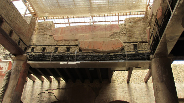 Notice the preserved wooden beams in this house