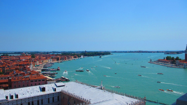 Looking out over the Grand Canal from St Mark's Clock Tower