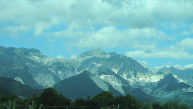 Yes, that's marble you can see on the mountains in the distance...
